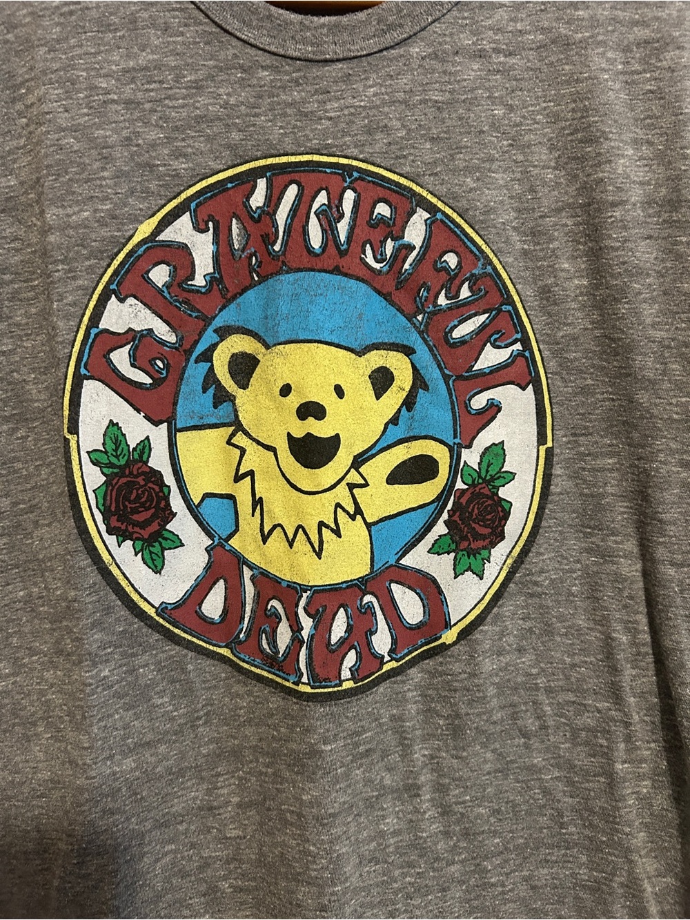 Grateful Dead Bear Graphic Tee - Yellow & Red Print
